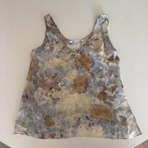 Zara Brown & Gray Abstract Tie-Dye Camisole